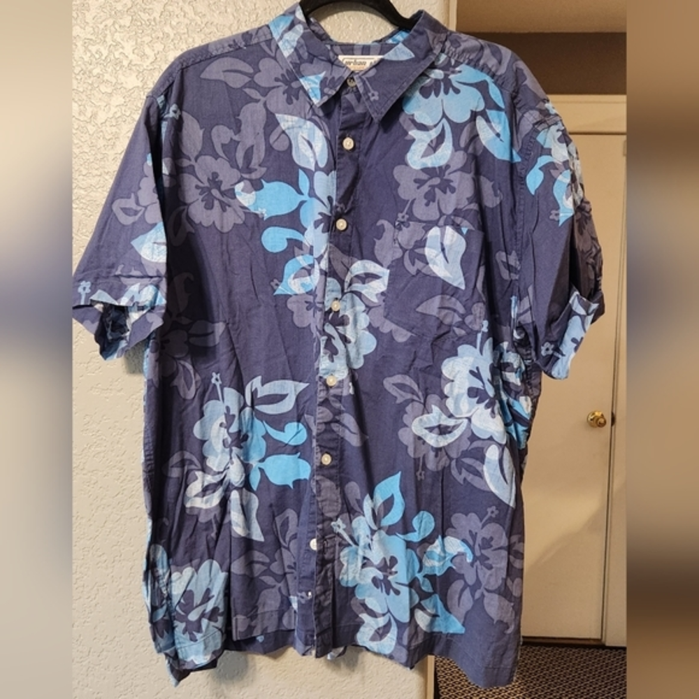 Urban Pipeline Men's Blue Hawaiian Shirt,‎ Size XL